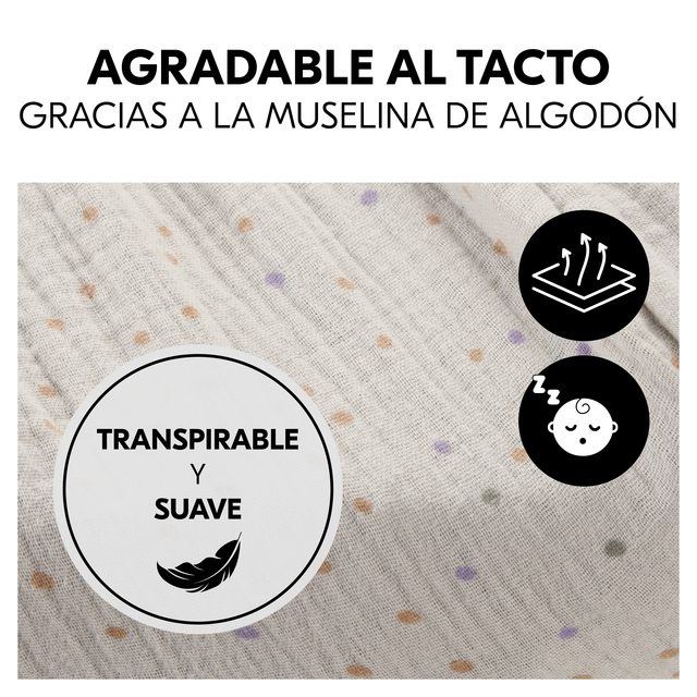Travel Bed Matress Cover Beige Dots