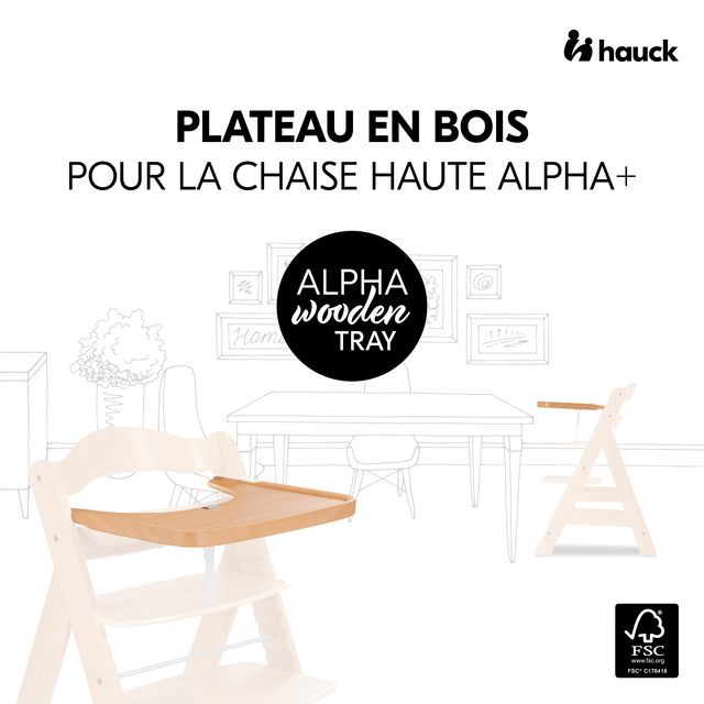 Alpha wooden tray Natural