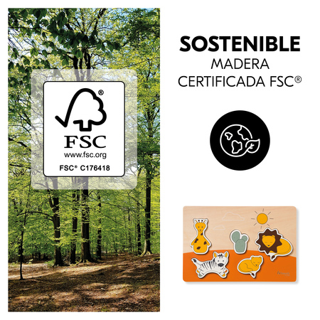 Juguete sostenible fabricado con madera FSC®