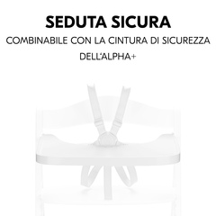 Seduta sicura con vassoio e cinture di sicurezza