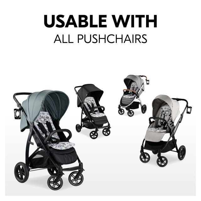 Pushchair Seat Liner  Floral Grey