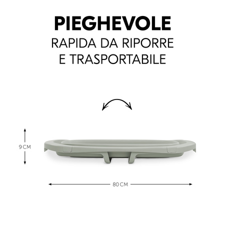 Pieghevole, rapida da riporre e trasportabile