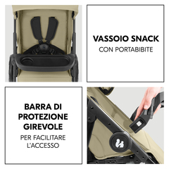 Corrimano snodato con vassoio per snack