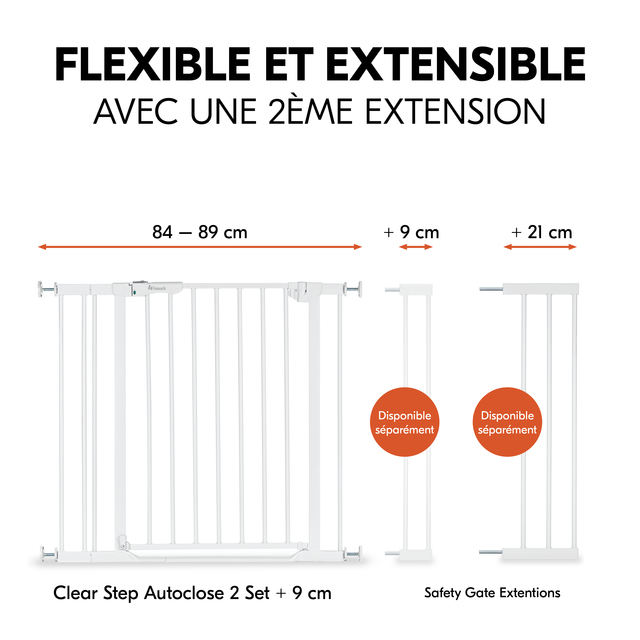 Clear Step Autoclose 2 Set +9 cm White