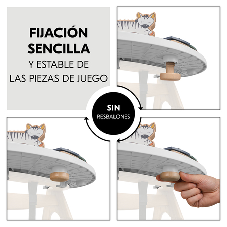 Fijación sencilla y estable de elementos de juego