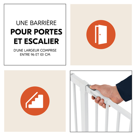 Barrière pour portes et escaliers de 96 à 101 cm