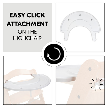 Easy click installation on the highchair