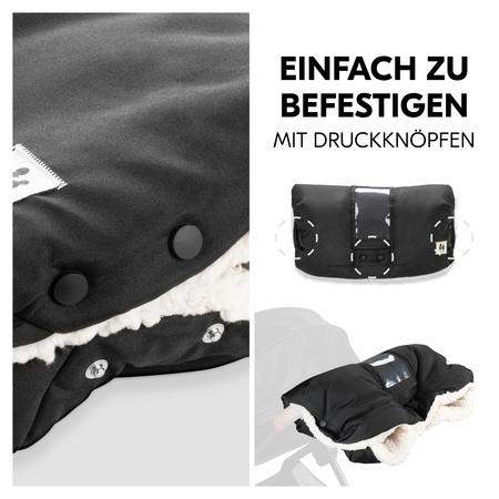 Einfach zu befestigen mit Druckknöpfen