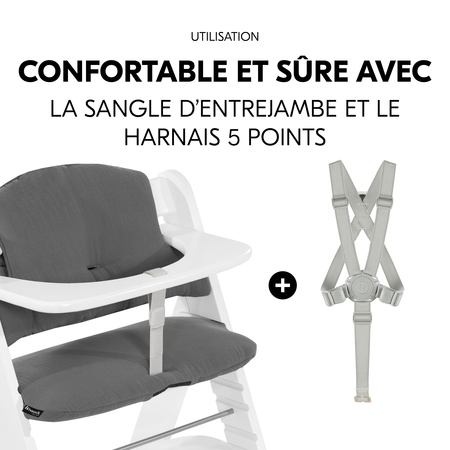 Utilisable avec sangle d&rsquo;entrejambe et le harnais 5 points