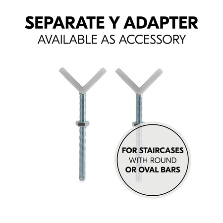 Separate Y adapter for staircases with round bars