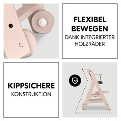 Stabile Konstruktion mit integrierten Holzrädern