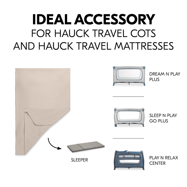 Travel Bed Mattress Cover Beige