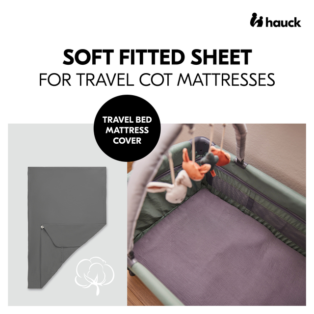 Travel Bed Mattress Cover Dark Grey