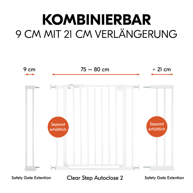 Safety Gate Extension 9 cm White
