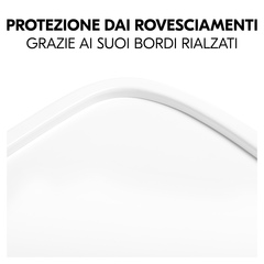 Il bordo rialzato impedisce le fuoriuscite