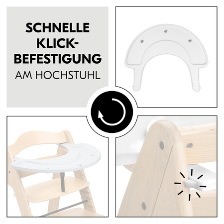 Schnelle Klick-Befestigung am Hochstuhl