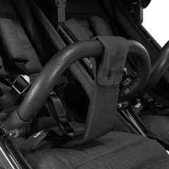 Safely strapped in with the 5-point harness