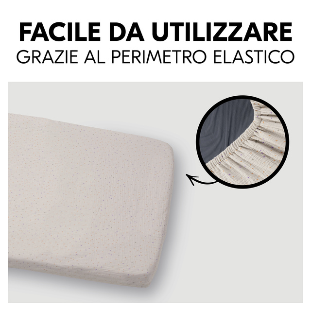 Travel Bed Matress Cover Beige Dots