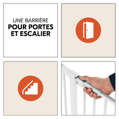 Barrière pour portes et escaliers de 84 à 89 cm