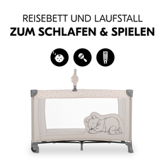 Reisebett und Laufstall in einem