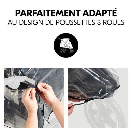 Hauck Habillage Pluie Universelle pour Poussette 3 Roues, Bordures