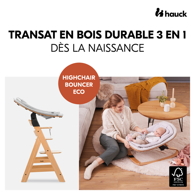 Highchair Bouncer Eco Light Grey