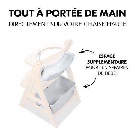 Tout à portée de main sur la chaise haute