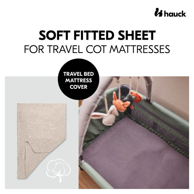 Travel Bed Mattress Cover Beige