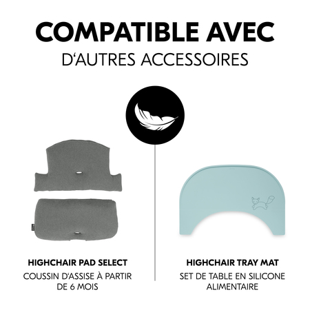 Compatible avec coussin d'assise doux en option