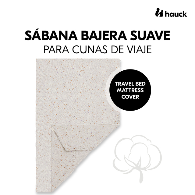 Travel Bed Matress Cover Beige Dots