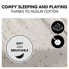 Pleasant sleeping thanks to soft muslin fabric