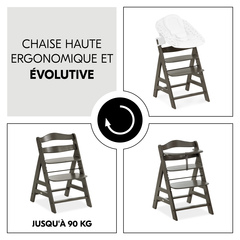 Chaise haute ergonomique et évolutive
