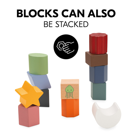 Blocks can be stacked on top of each other