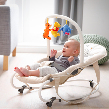 Hauck Bungee Deluxe Hamaca Bebé, desde 0 Meses hasta 9 kg, Balancin Bebe,  Respaldo Ajustable, Mecedora Bebe, Sistema de Arnés, Arco de Actividades,  Estructura Antivuelco, Portátil, Beige