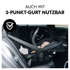 Alternatives Befestigen mit 3-Punkt-Gurt möglich