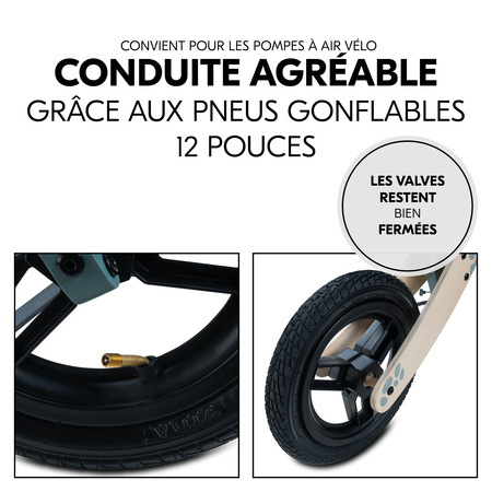 Utilisation agréable grâce aux pneus gonflables