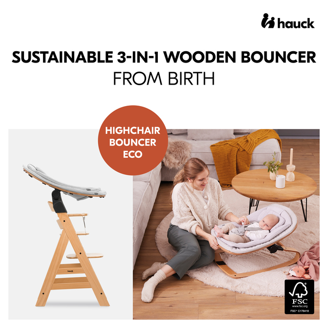 Highchair Bouncer Eco Light Grey