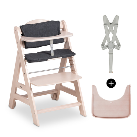 Hauck Chaise Haute Bébé Alpha Plus en Bois - Evo…