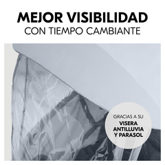 Más visibilidad por visera antilluvia y parasol