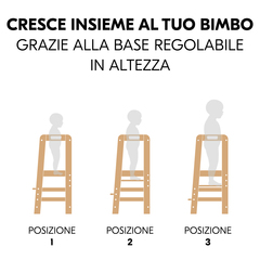 Evolutiva grazie alla base regolabile in altezza
