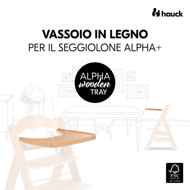 Alpha wooden tray Natural