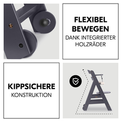 Stabile Konstruktion mit integrierten Holzrädern