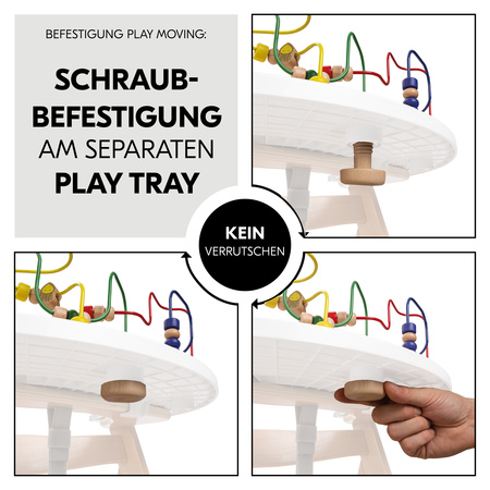 Einfaches, stabiles Befestigen am Play Tray