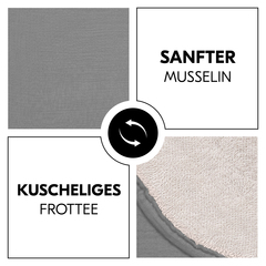 Sanfter Musselin trifft auf kuscheliges Frottee