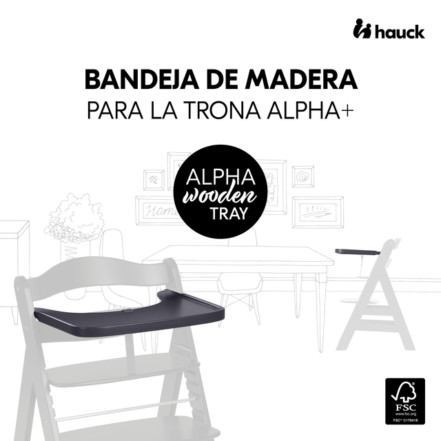 Alpha wooden tray Dark Grey
