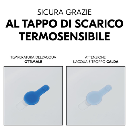 Sicura grazie al tappo con cambio di colore