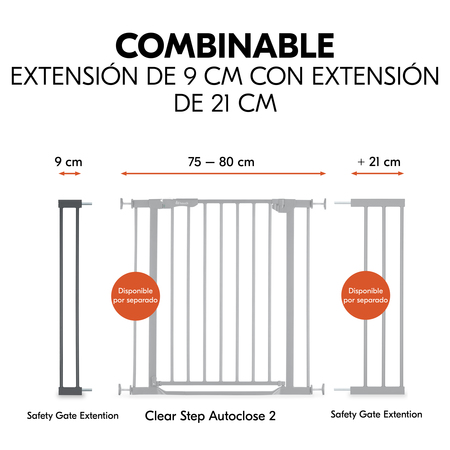 Combinable con extensión de 9 o de 21 cm