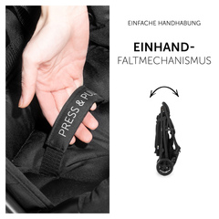 Mit einer Hand schnell und kompakt faltbar