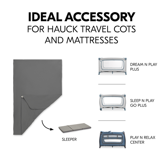 Travel Bed Mattress Cover Dark Grey