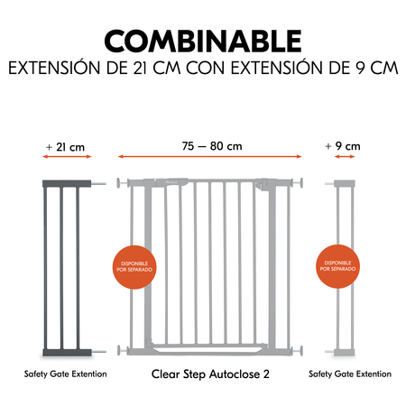 Combinable con extensión de 21 o de 9 cm